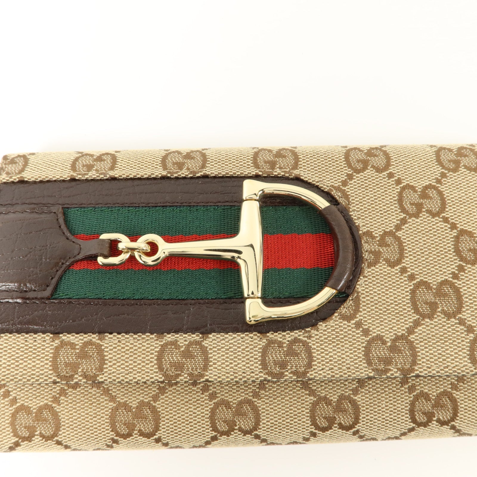 GUCCI Gucci Gg Ghw Vintage Web Horsebit Long Trifold Wallet 138032 Gg Canvas Brown image 15