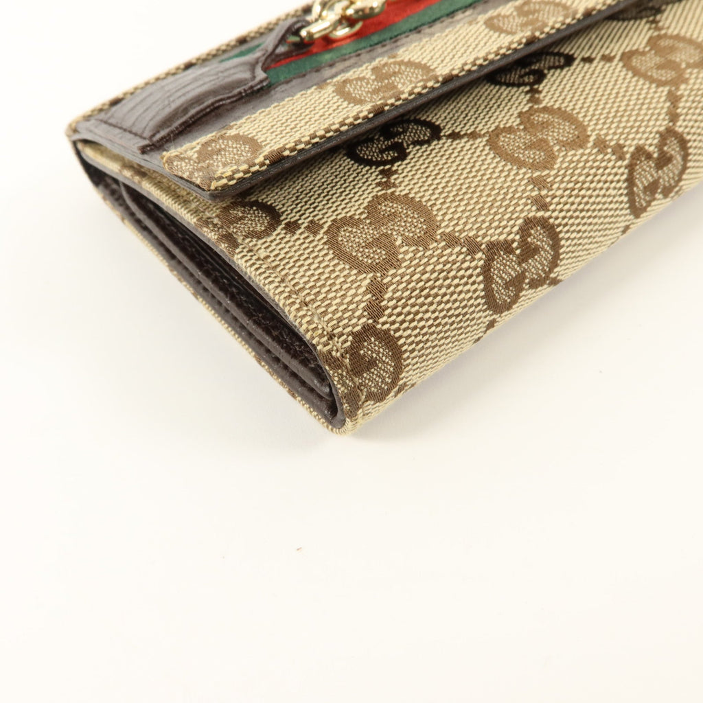 GUCCI Gucci Gg Ghw Vintage Web Horsebit Long Trifold Wallet 138032 Gg Canvas Brown image 11