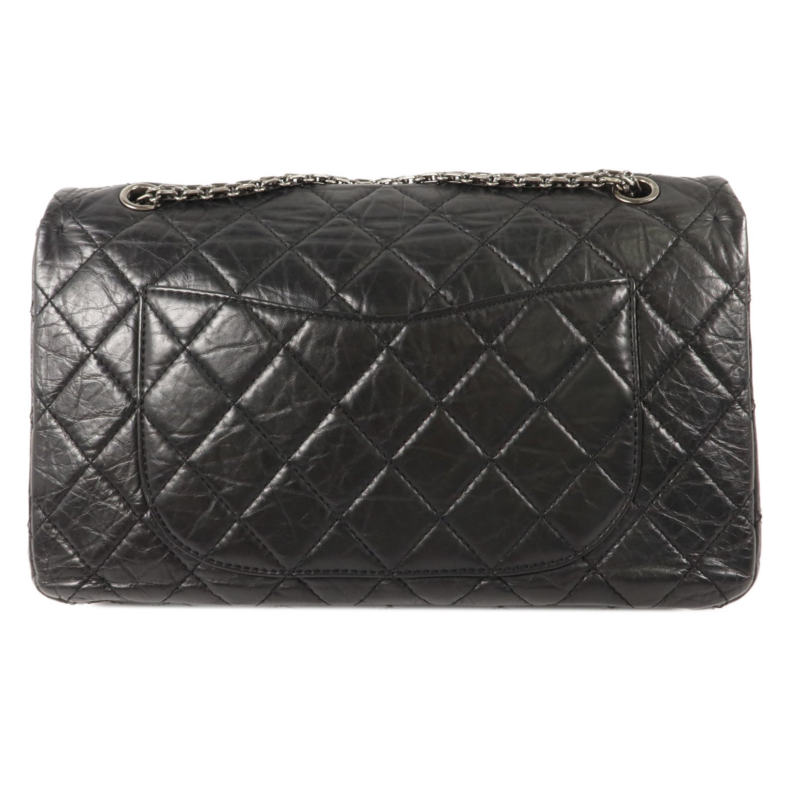 CHANEL Chanel Cc Shw 2.55 Maxi Chain Shoulder Bag Calfskin Leather Black image 2