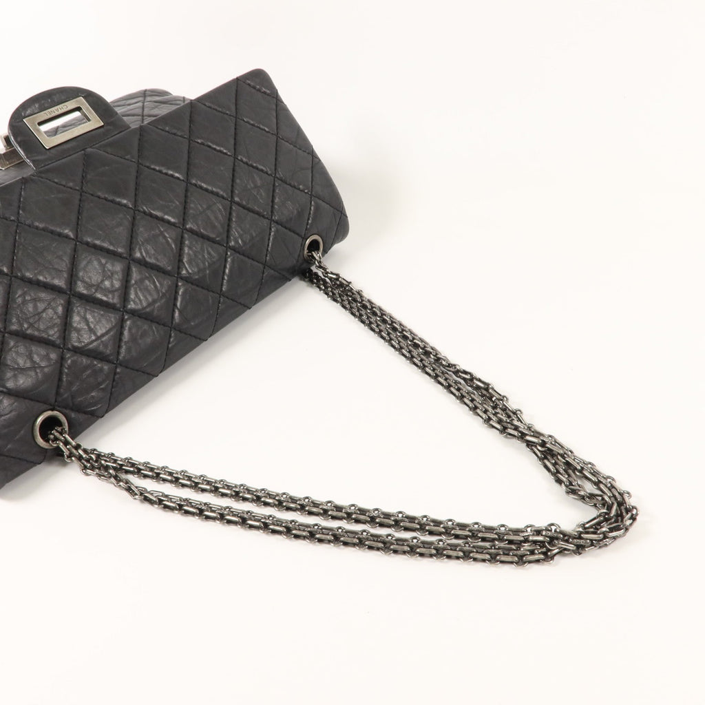 CHANEL Chanel Cc Shw 2.55 Maxi Chain Shoulder Bag Calfskin Leather Black image 8