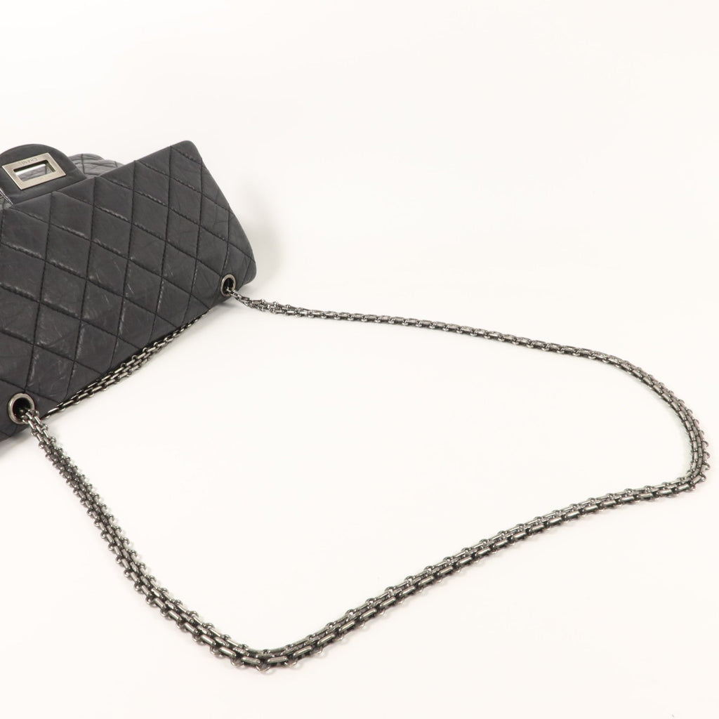 CHANEL Chanel Cc Shw 2.55 Maxi Chain Shoulder Bag Calfskin Leather Black image 9