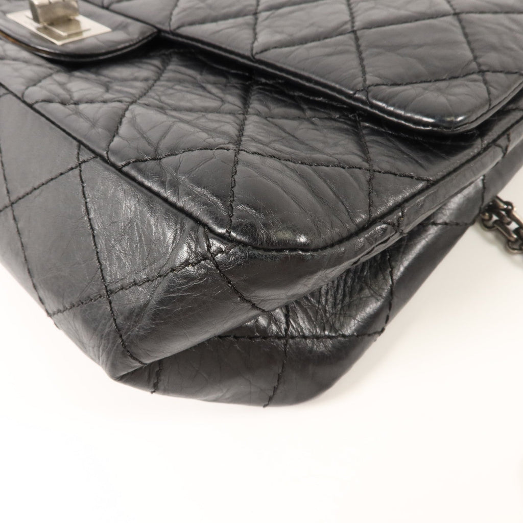 CHANEL Chanel Cc Shw 2.55 Maxi Chain Shoulder Bag Calfskin Leather Black image 12