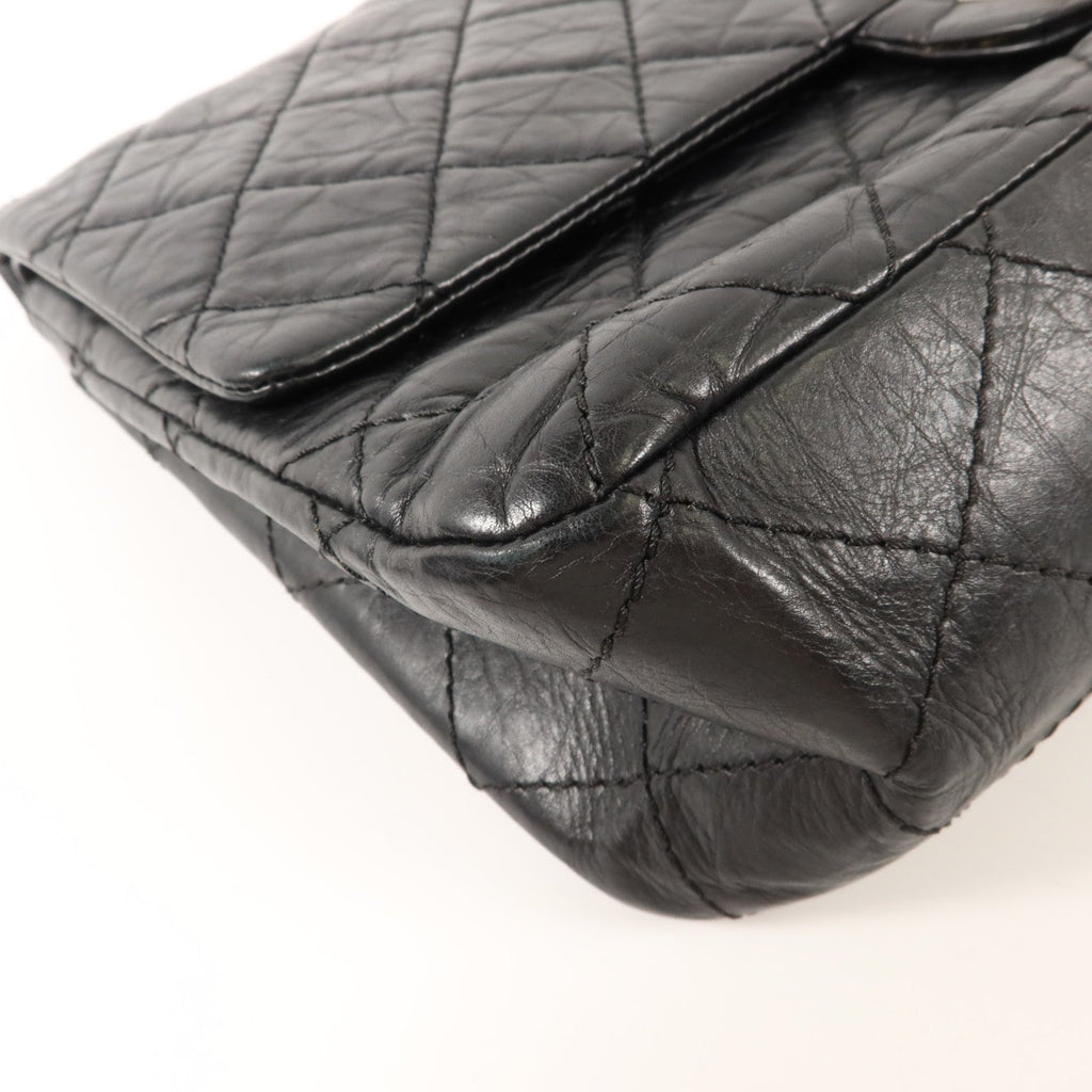 CHANEL Chanel Cc Shw 2.55 Maxi Chain Shoulder Bag Calfskin Leather Black image 13