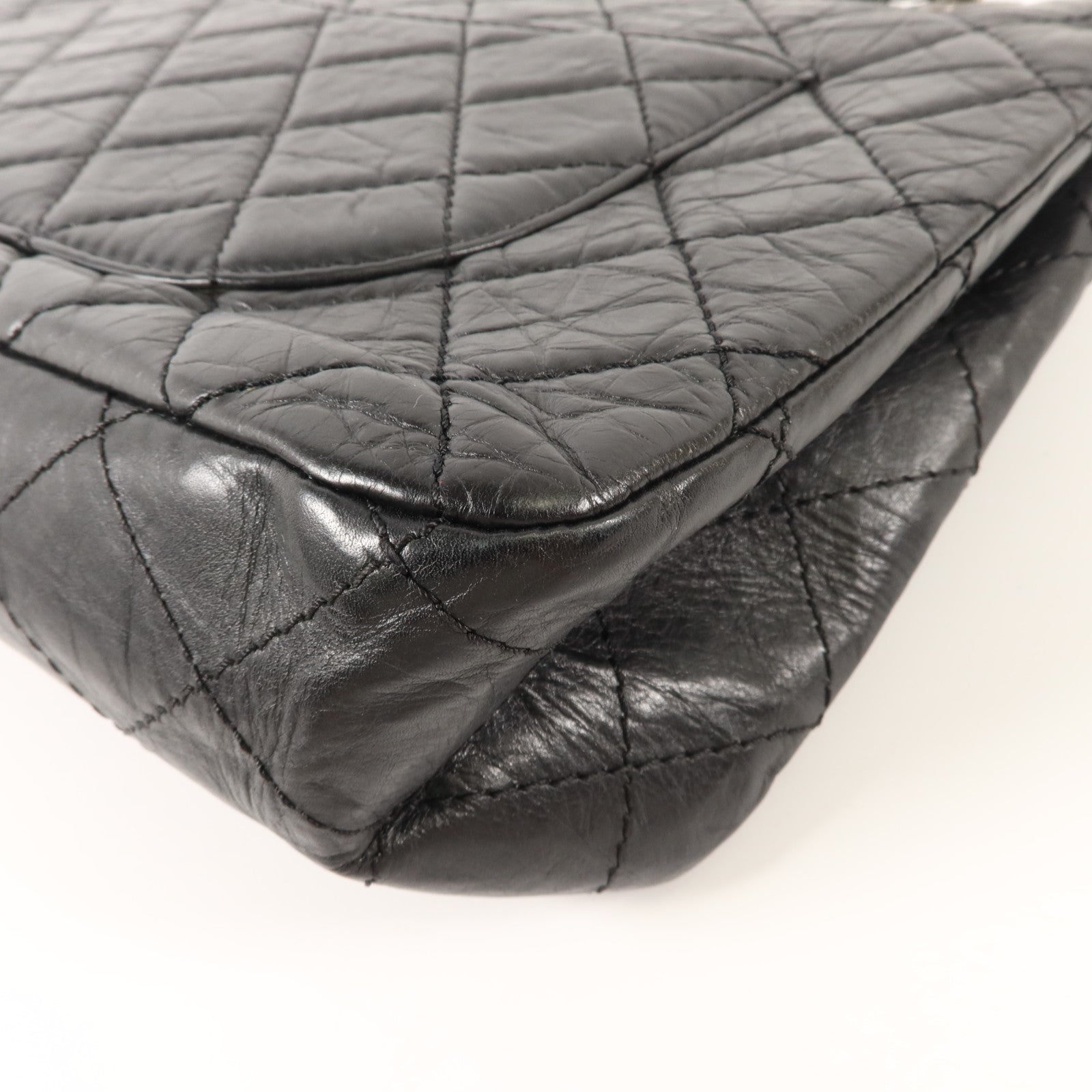 CHANEL Chanel Cc Shw 2.55 Maxi Chain Shoulder Bag Calfskin Leather Black image 14