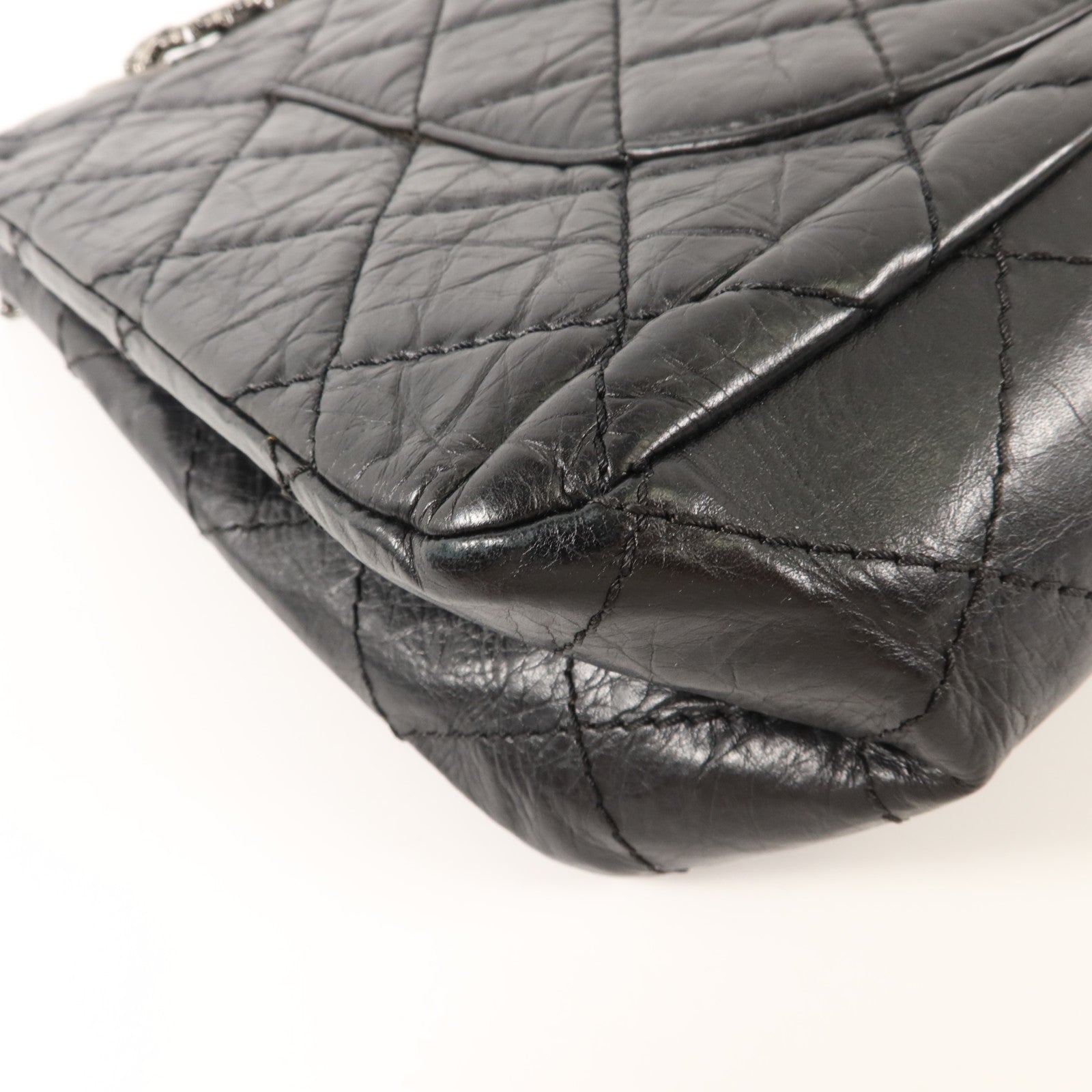 CHANEL Chanel Cc Shw 2.55 Maxi Chain Shoulder Bag Calfskin Leather Black image 15