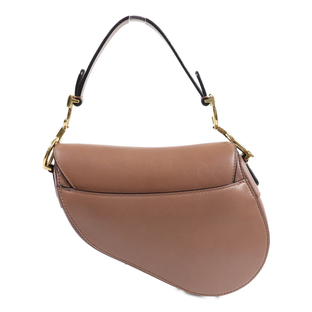 DIOR Christian Dior Cd Ghw Saddle Mini Shoulder Bag Calfskin Leather Brown image 2