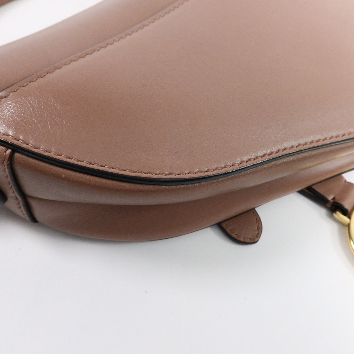 DIOR Christian Dior Cd Ghw Saddle Mini Shoulder Bag Calfskin Leather Brown image 11
