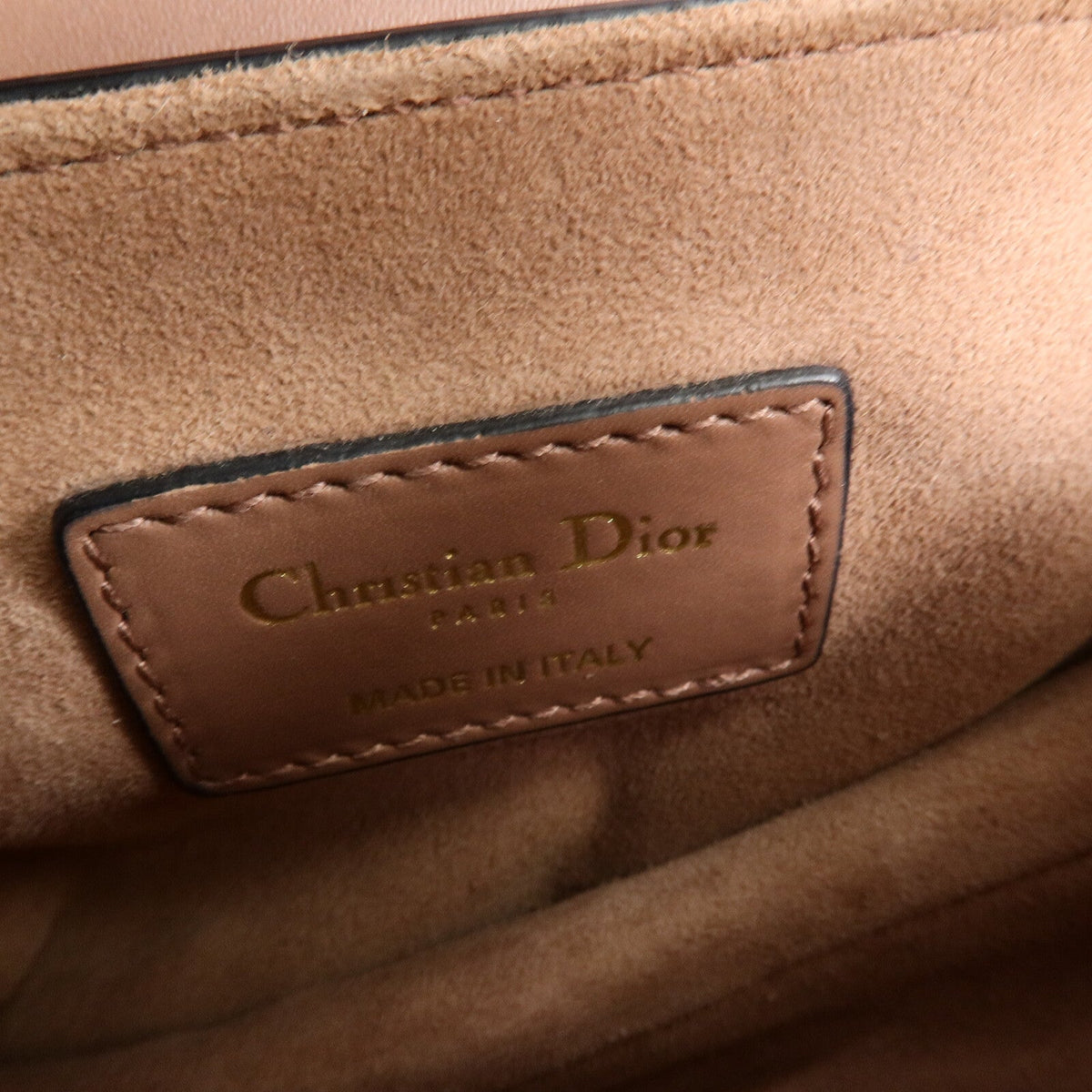 DIOR Christian Dior Cd Ghw Saddle Mini Shoulder Bag Calfskin Leather Brown image 5
