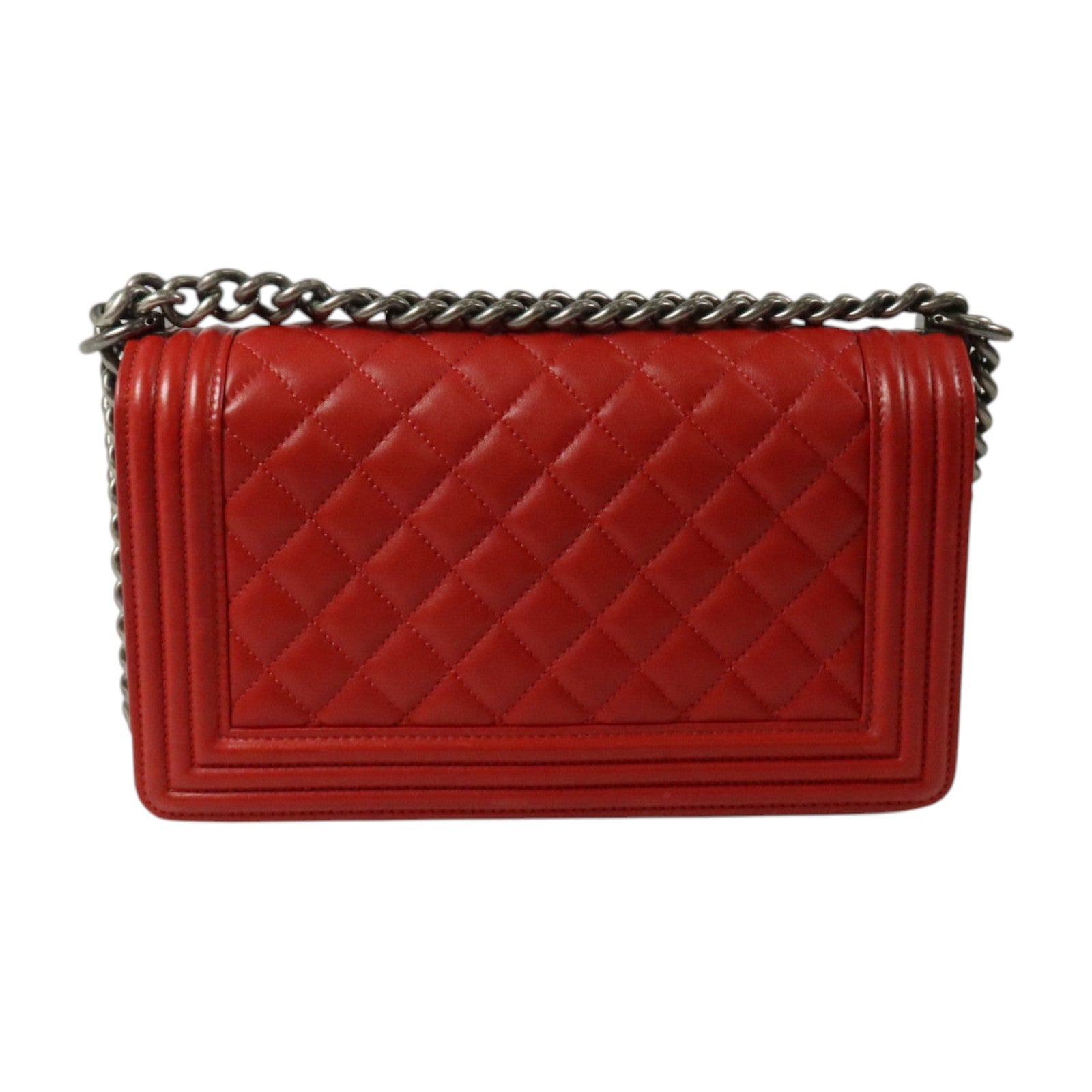 CHANEL Chanel Cc Shw Boy 25 Chain Shoulder Bag A67086 Calfskin Leather Red image 2