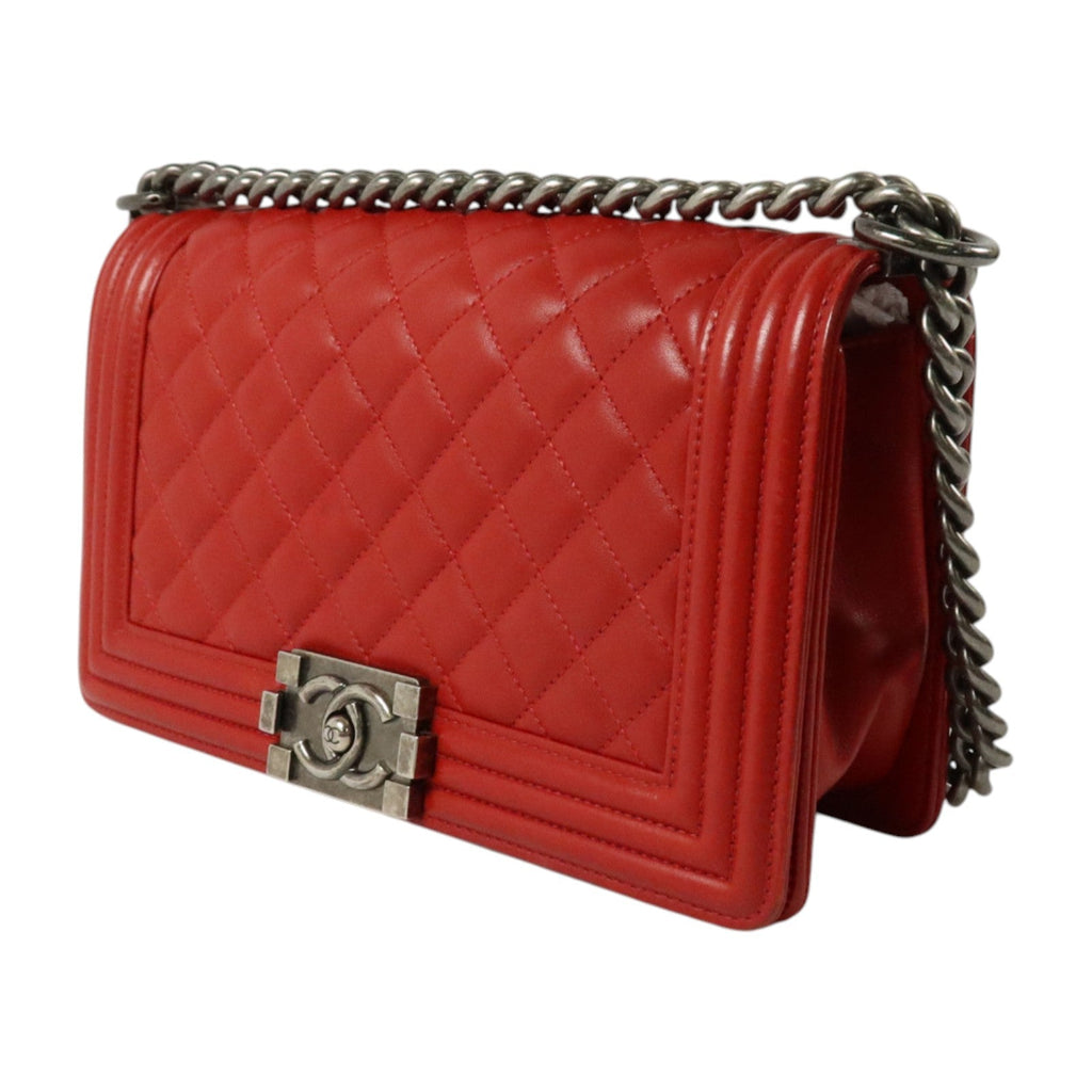 CHANEL Chanel Cc Shw Boy 25 Chain Shoulder Bag A67086 Calfskin Leather Red image 3