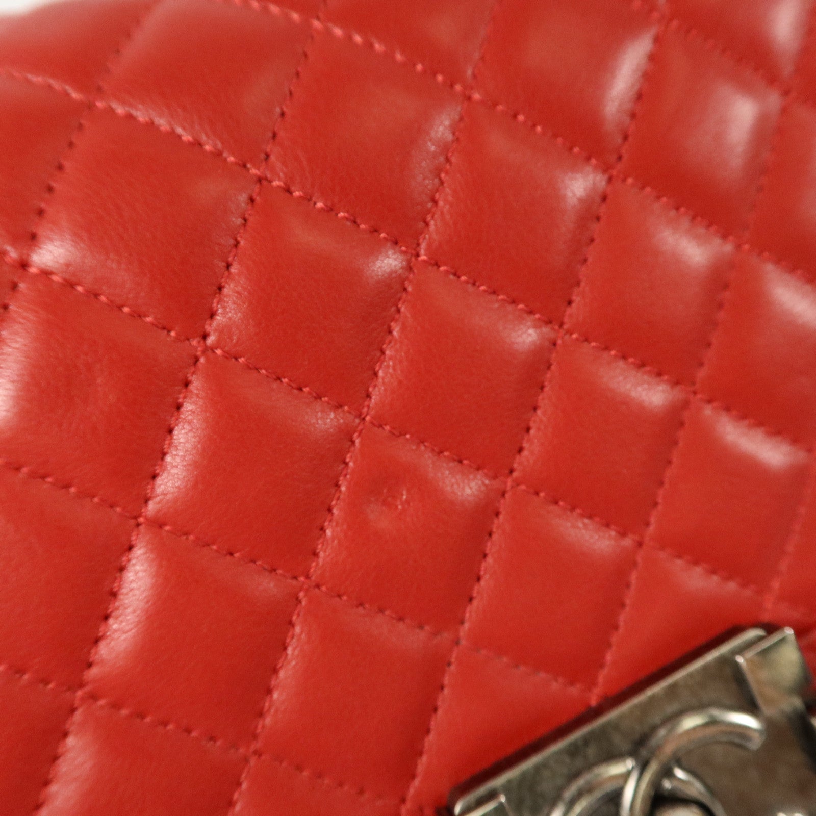 CHANEL Chanel Cc Shw Boy 25 Chain Shoulder Bag A67086 Calfskin Leather Red image 16