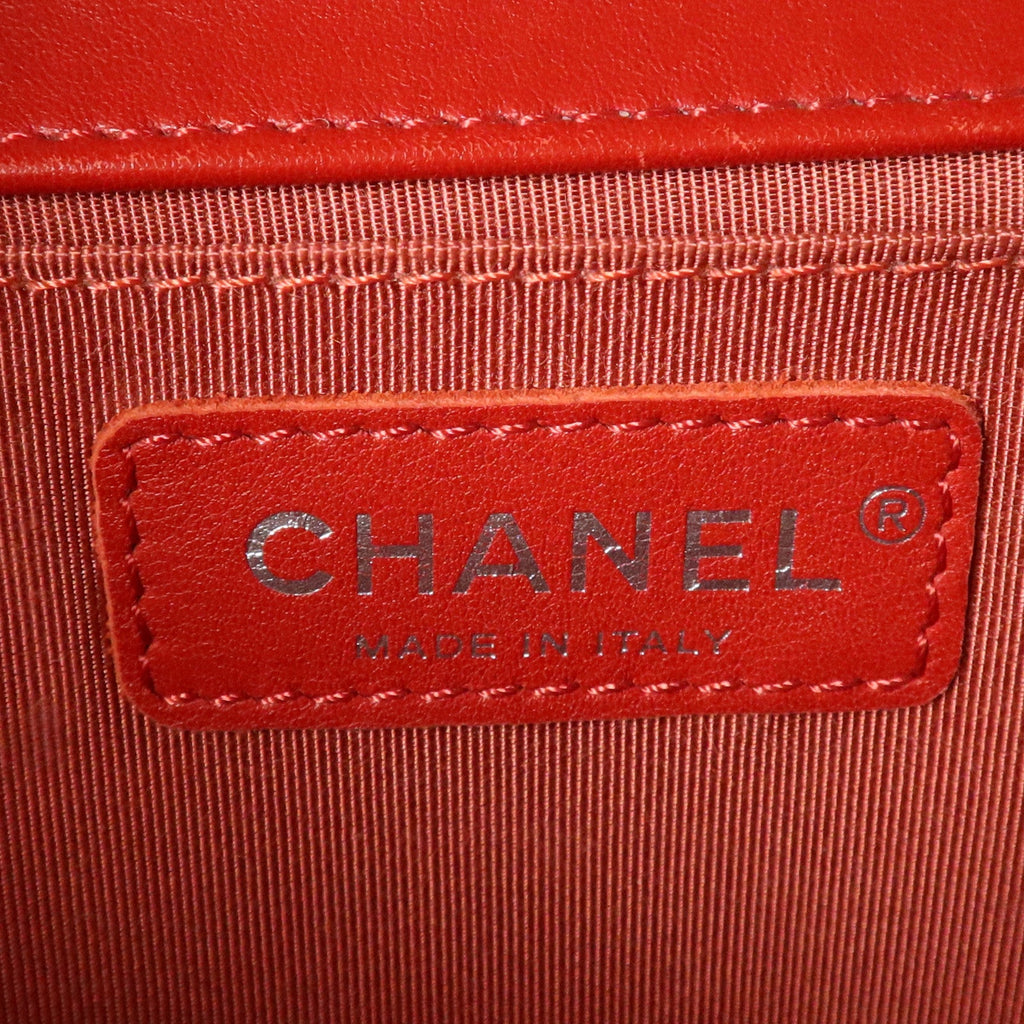 CHANEL Chanel Cc Shw Boy 25 Chain Shoulder Bag A67086 Calfskin Leather Red image 6