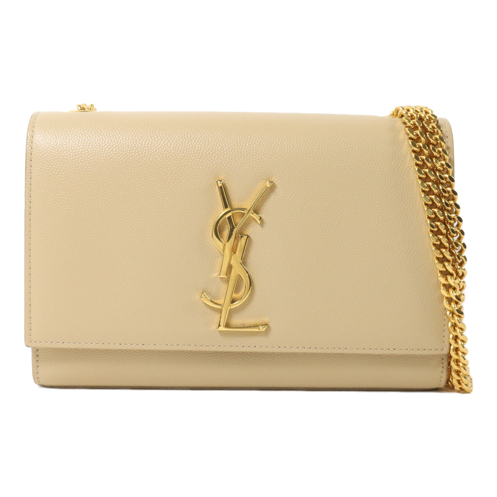 SAINT LAURENT Saint Laurent Ysl Ghw Kate Small Chain Shoulder Bag 469390 Calfskin Beige image 1