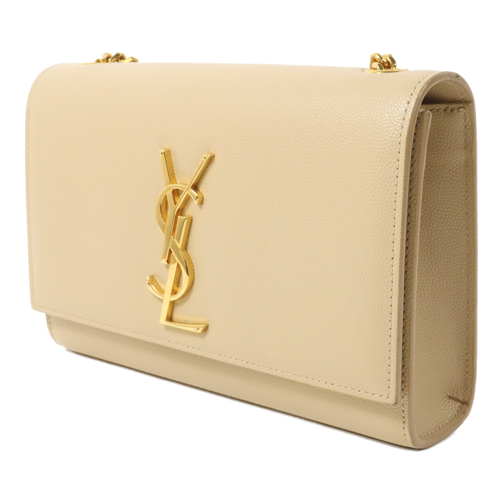 SAINT LAURENT Saint Laurent Ysl Ghw Kate Small Chain Shoulder Bag 469390 Calfskin Beige image 3