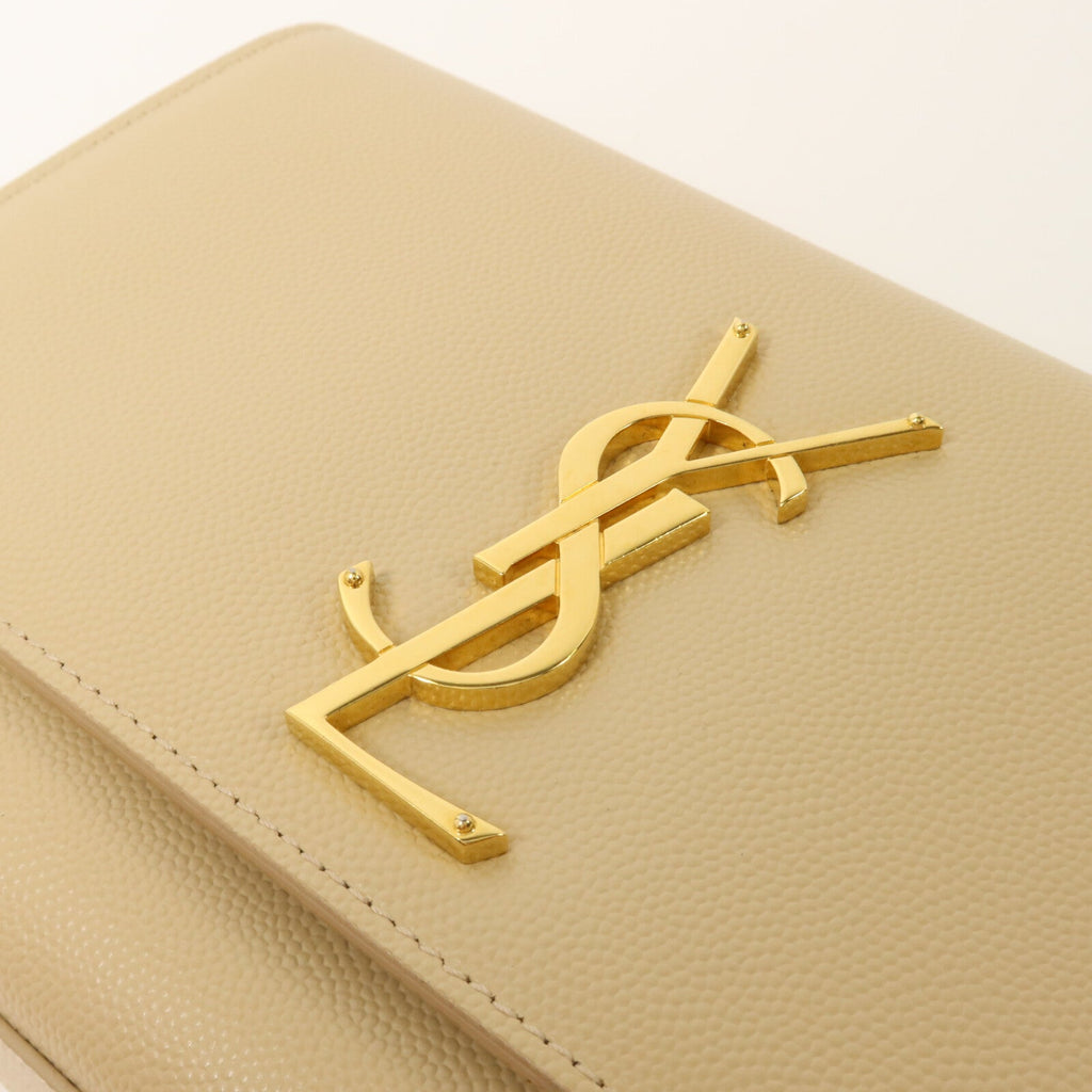 SAINT LAURENT Saint Laurent Ysl Ghw Kate Small Chain Shoulder Bag 469390 Calfskin Beige image 10
