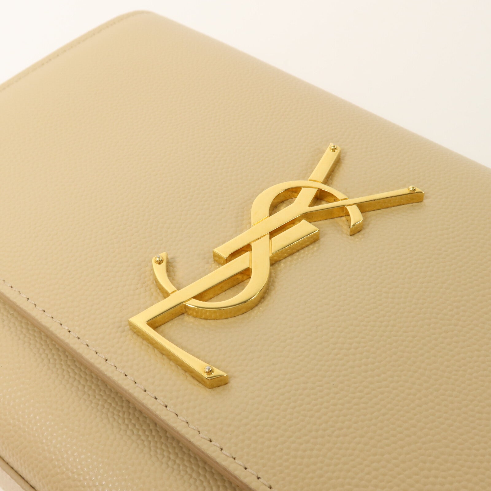 SAINT LAURENT Saint Laurent Ysl Ghw Kate Small Chain Shoulder Bag 469390 Calfskin Beige image 10