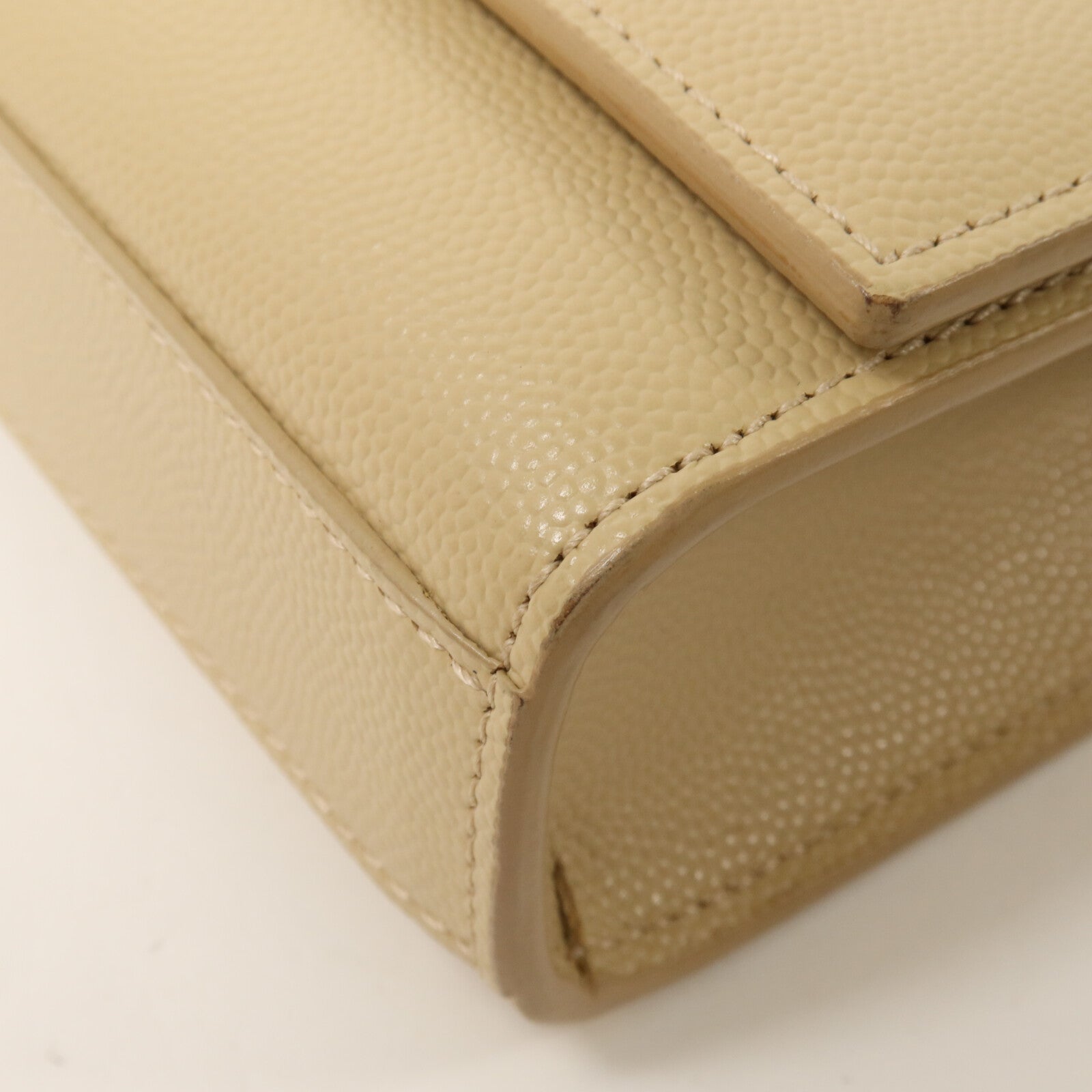 SAINT LAURENT Saint Laurent Ysl Ghw Kate Small Chain Shoulder Bag 469390 Calfskin Beige image 13