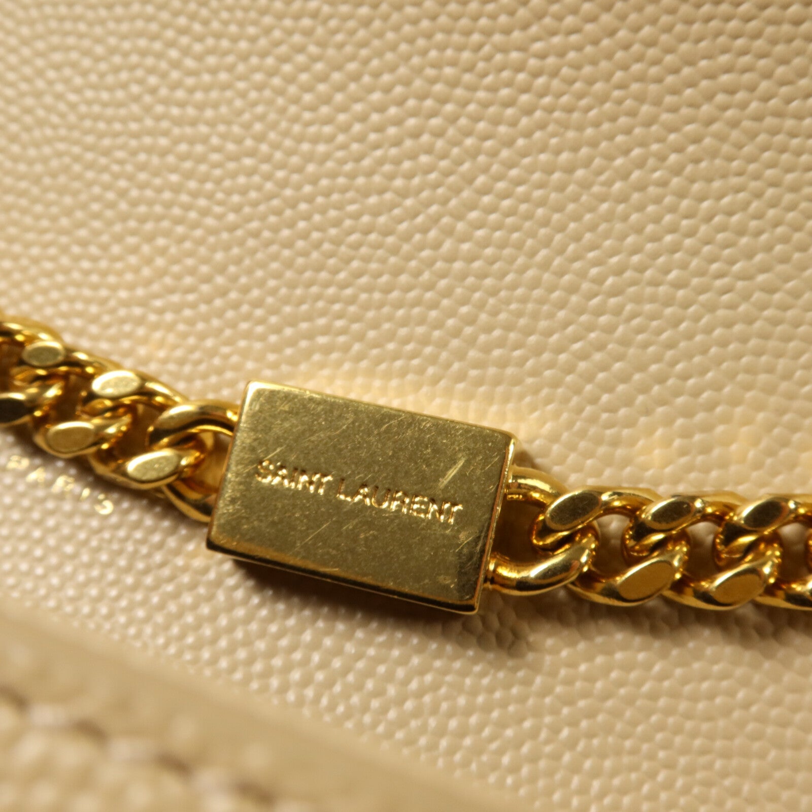 SAINT LAURENT Saint Laurent Ysl Ghw Kate Small Chain Shoulder Bag 469390 Calfskin Beige image 11