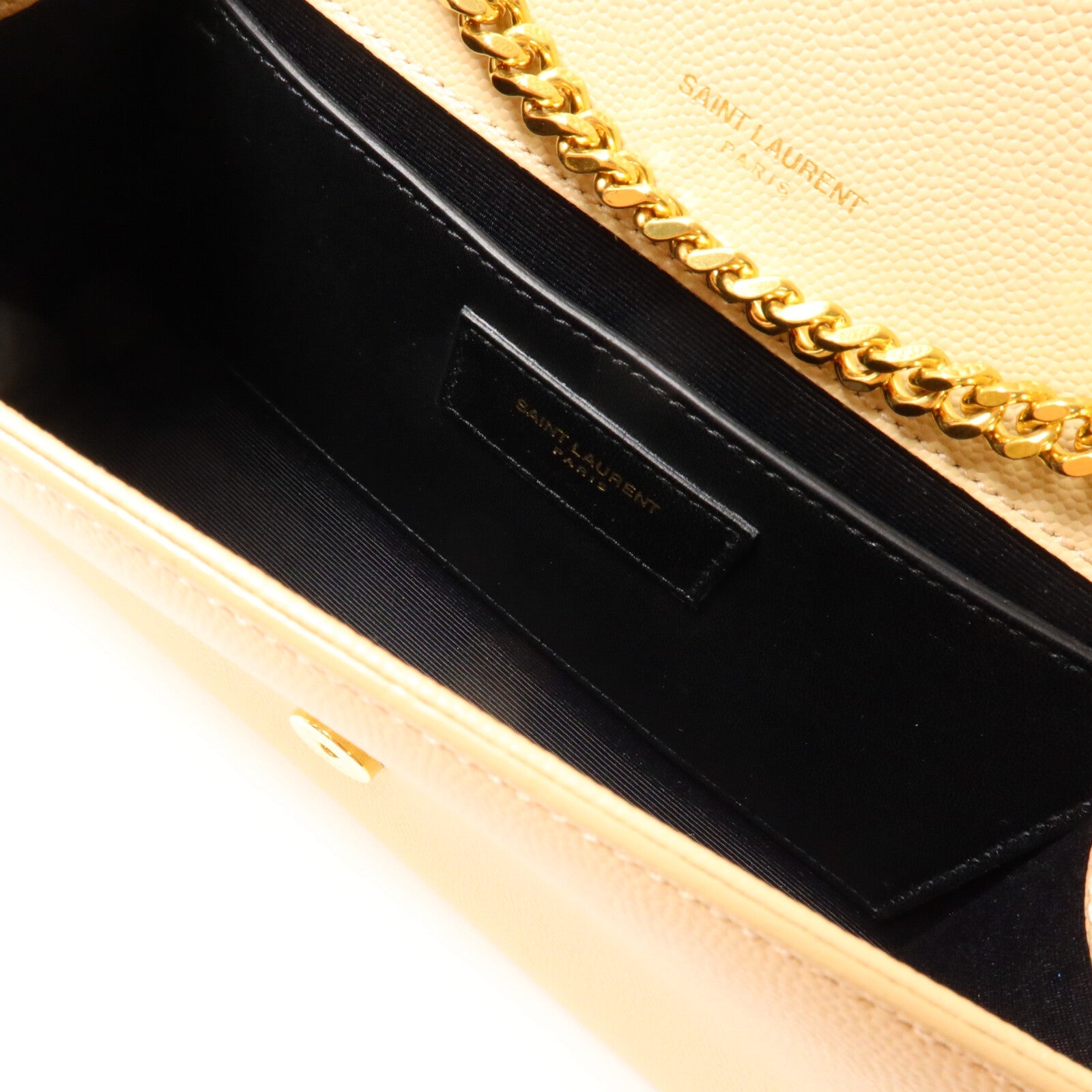 SAINT LAURENT Saint Laurent Ysl Ghw Kate Small Chain Shoulder Bag 469390 Calfskin Beige image 5