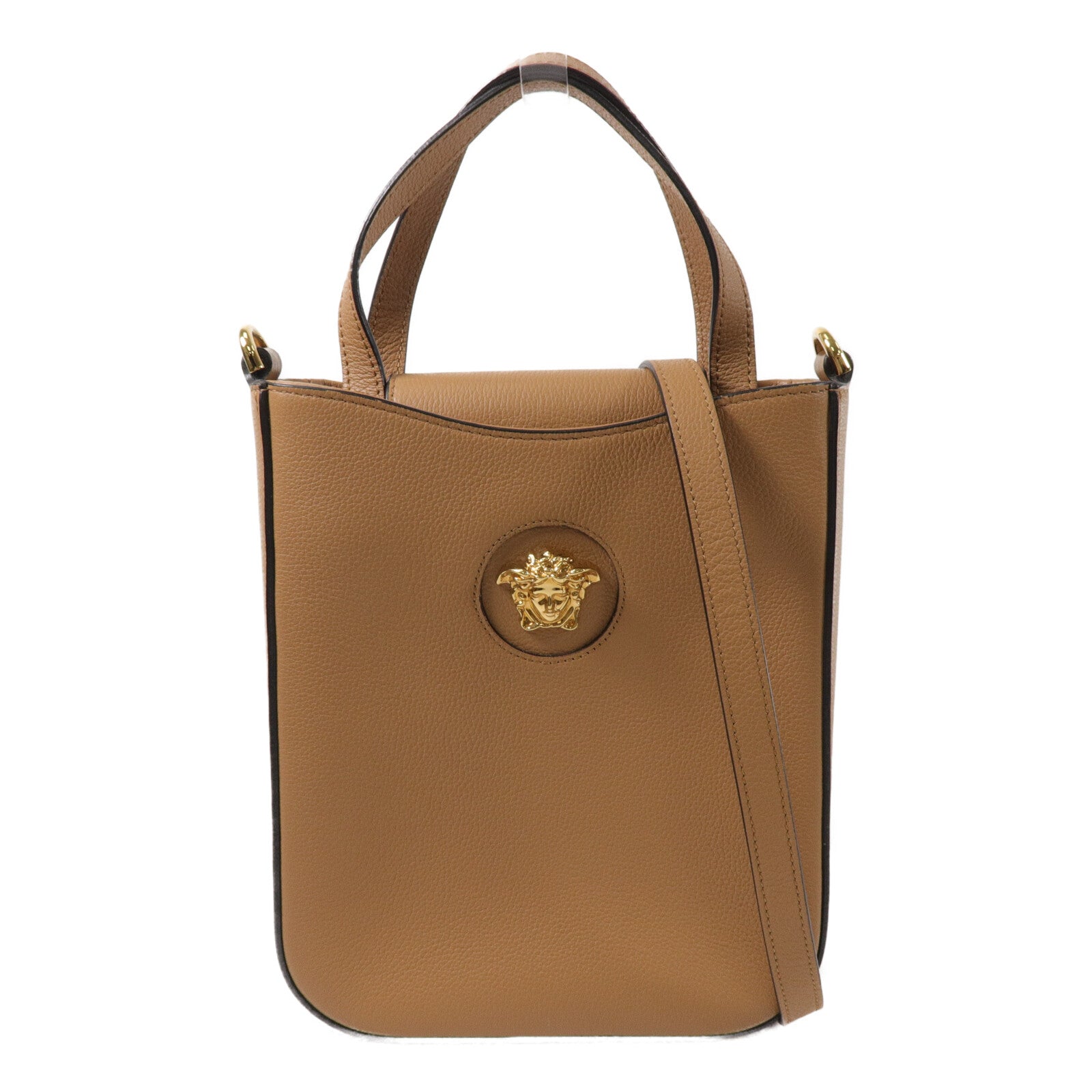 VERSACE Versace Ghw Medusa Hobo 2 Way Shoulder Bag 1011777 Calfskin Leather Brown image 1