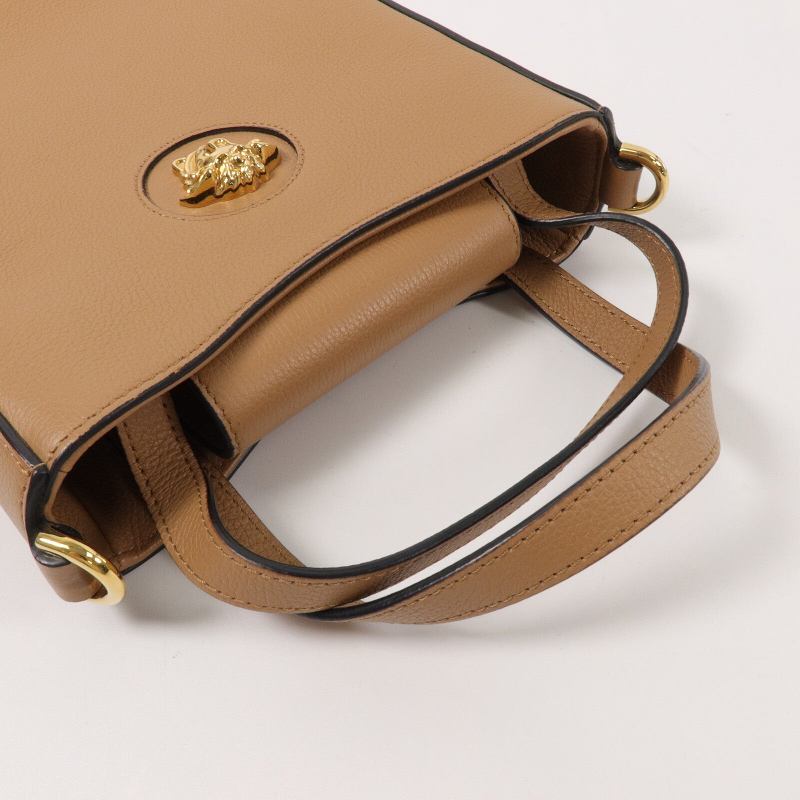 VERSACE Versace Ghw Medusa Hobo 2 Way Shoulder Bag 1011777 Calfskin Leather Brown image 8
