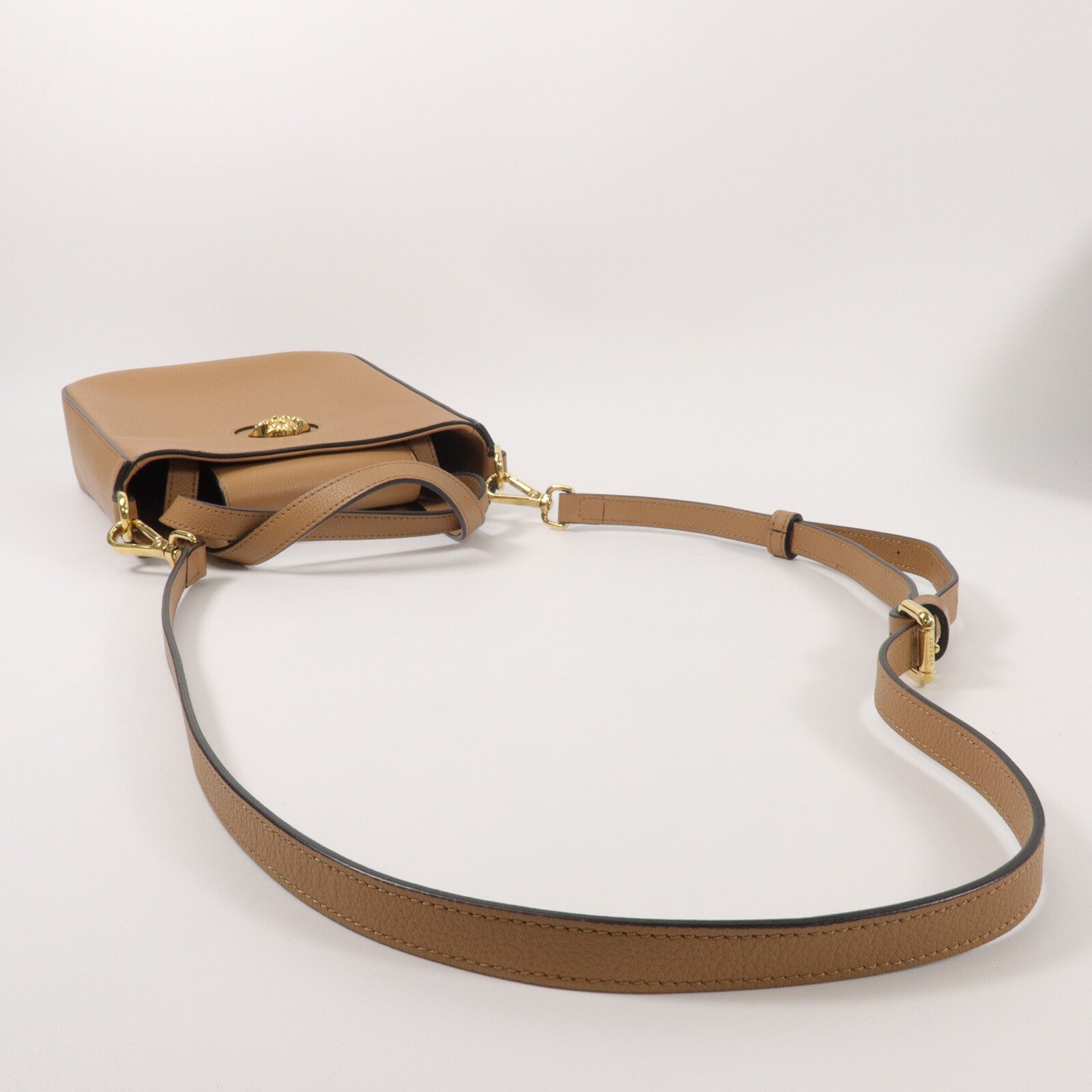 VERSACE Versace Ghw Medusa Hobo 2 Way Shoulder Bag 1011777 Calfskin Leather Brown image 9