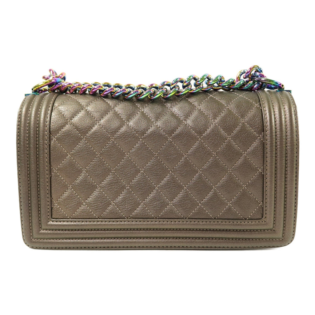 CHANEL Chanel Cc Boy 25 Chain Shoulder Bag Calfskin Leather Bronze image 2