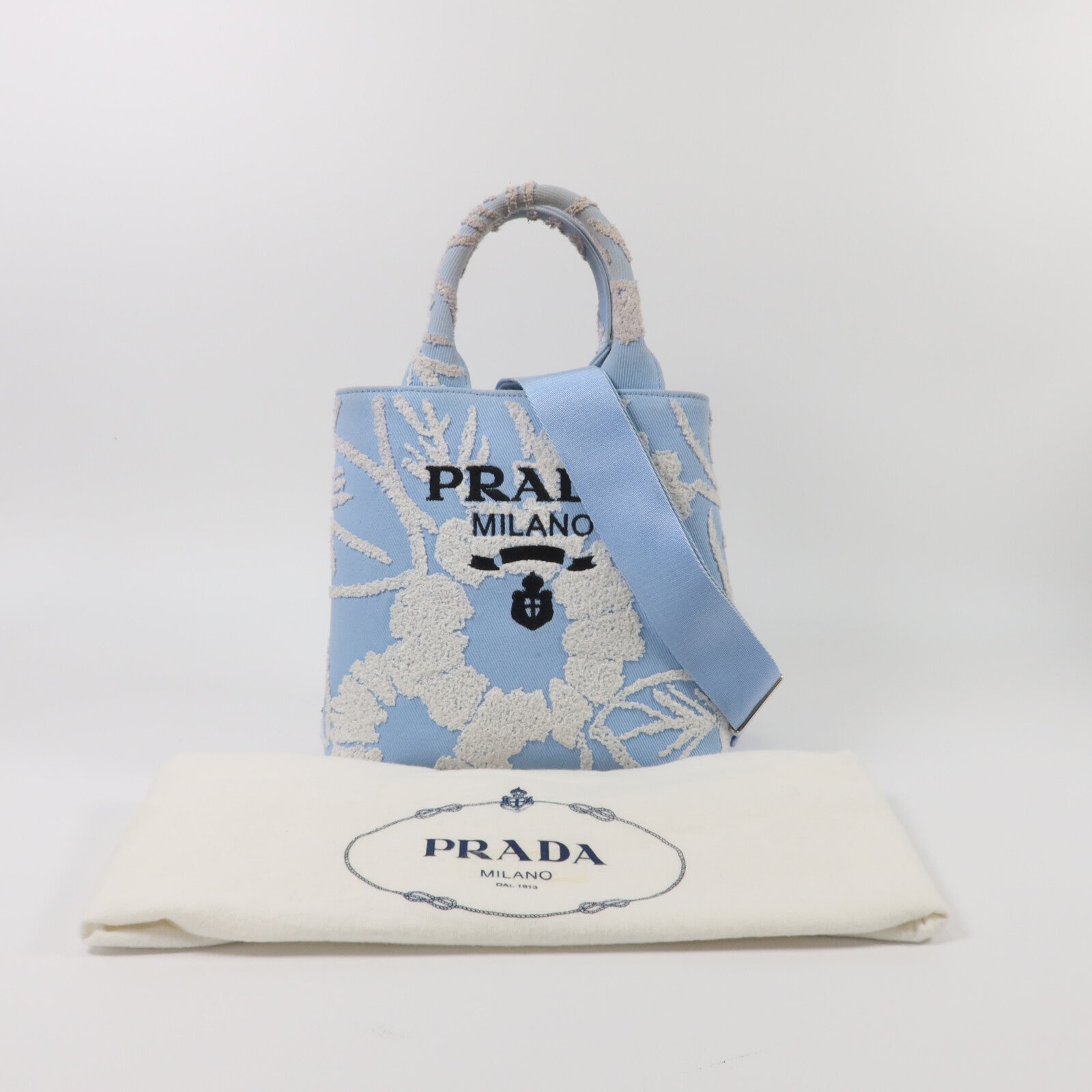 PRADA Prada Shw Drill2 Way 2wayshoulder Bag Iab343 Canvas Blue/White image 11