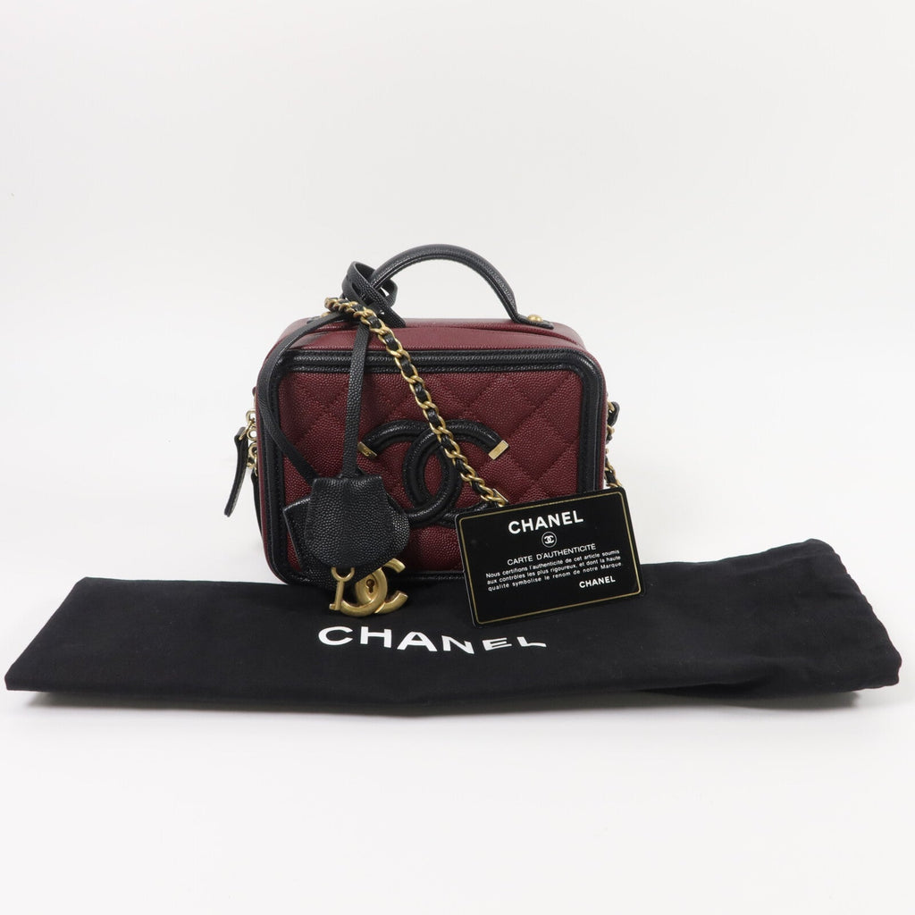 CHANEL Chanel Cc Ghw Vanity Case 2wayshoulder Bag Calfskin Leather Red image 11