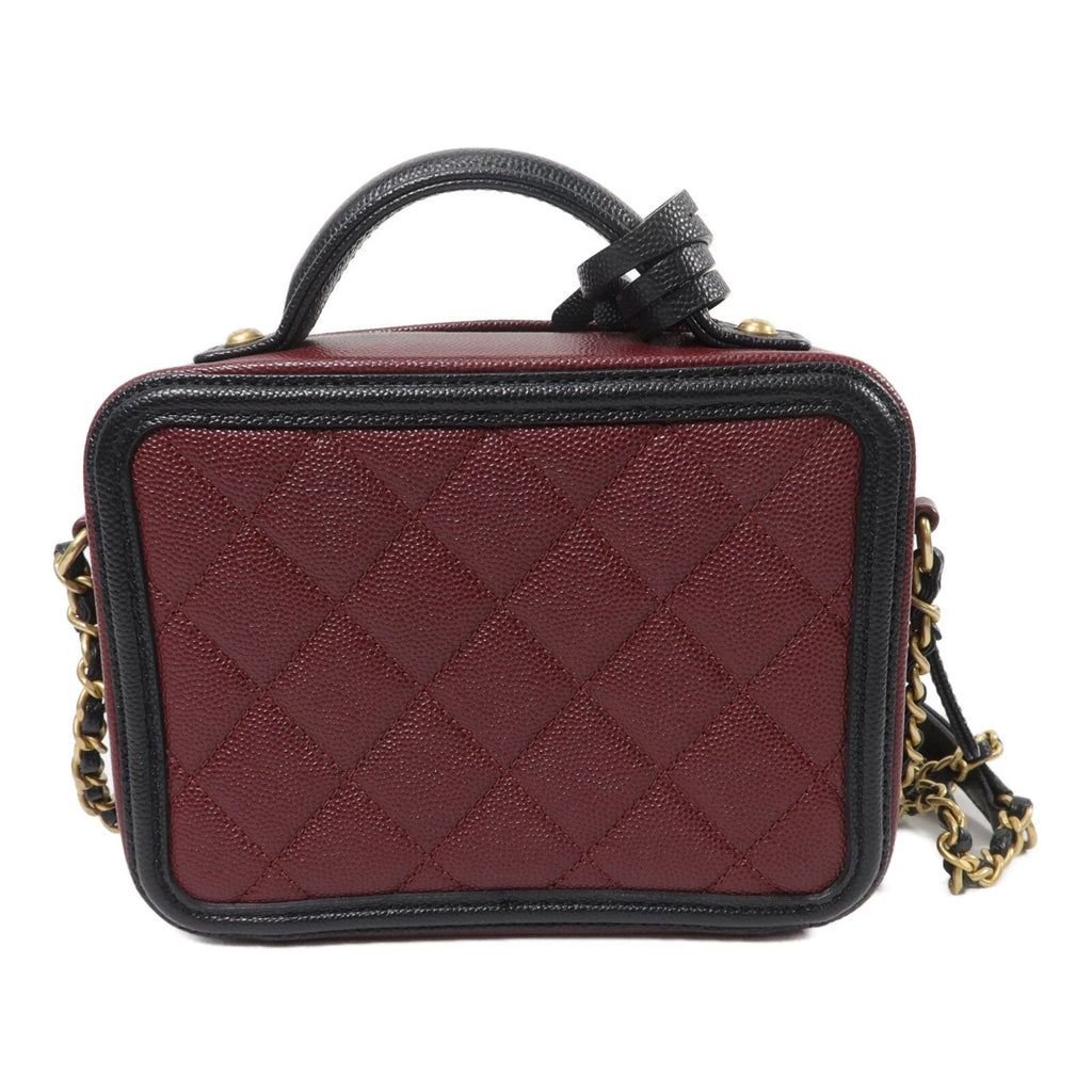 CHANEL Chanel Cc Ghw Vanity Case 2wayshoulder Bag Calfskin Leather Red image 2