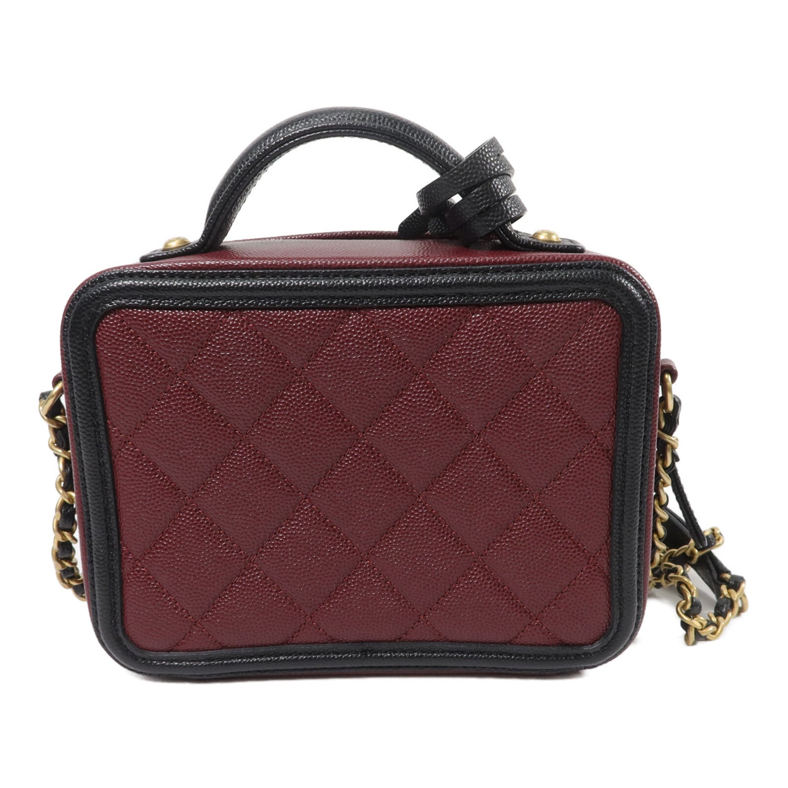CHANEL Chanel Cc Ghw Vanity Case 2wayshoulder Bag Calfskin Leather Red image 2
