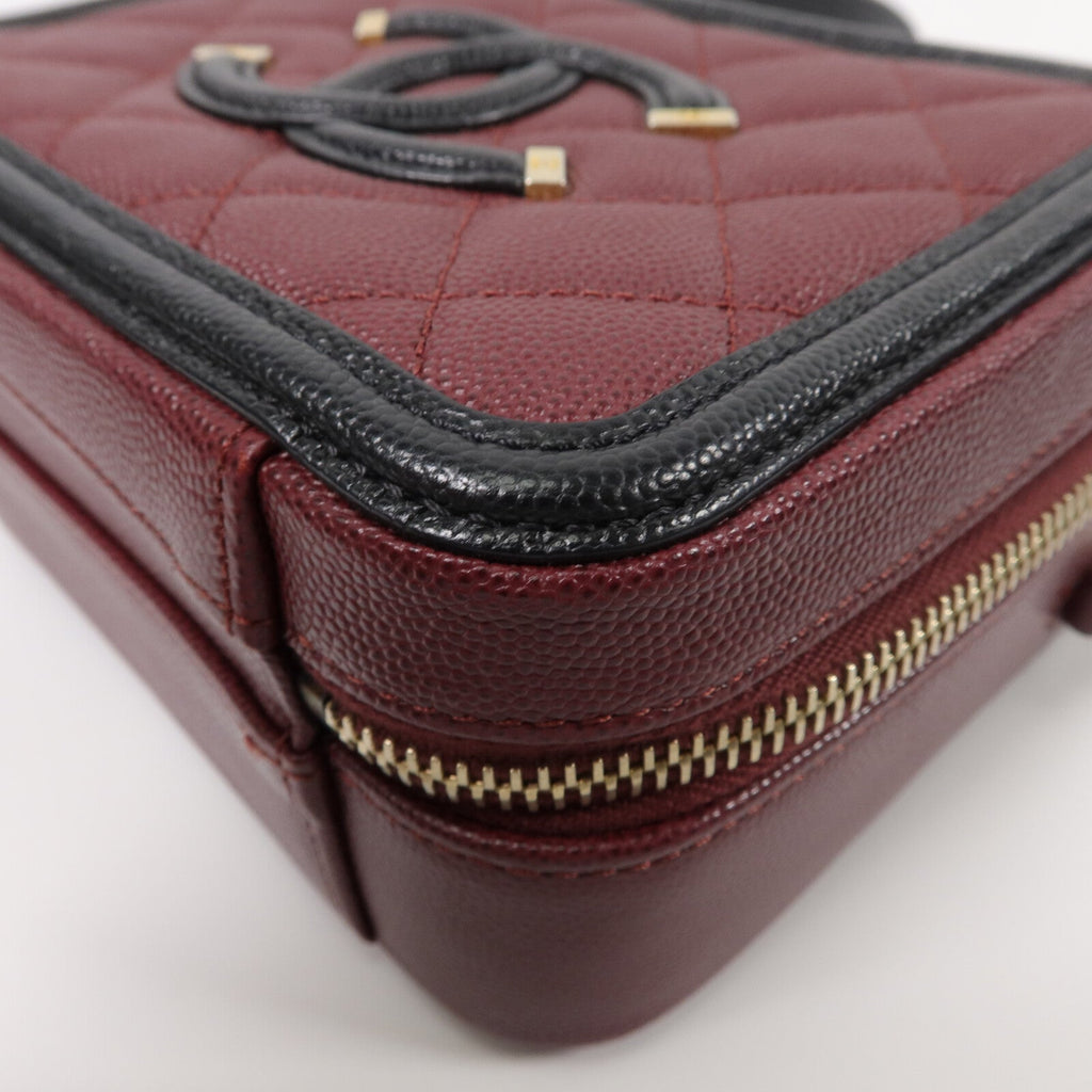 CHANEL Chanel Cc Ghw Vanity Case 2wayshoulder Bag Calfskin Leather Red image 13