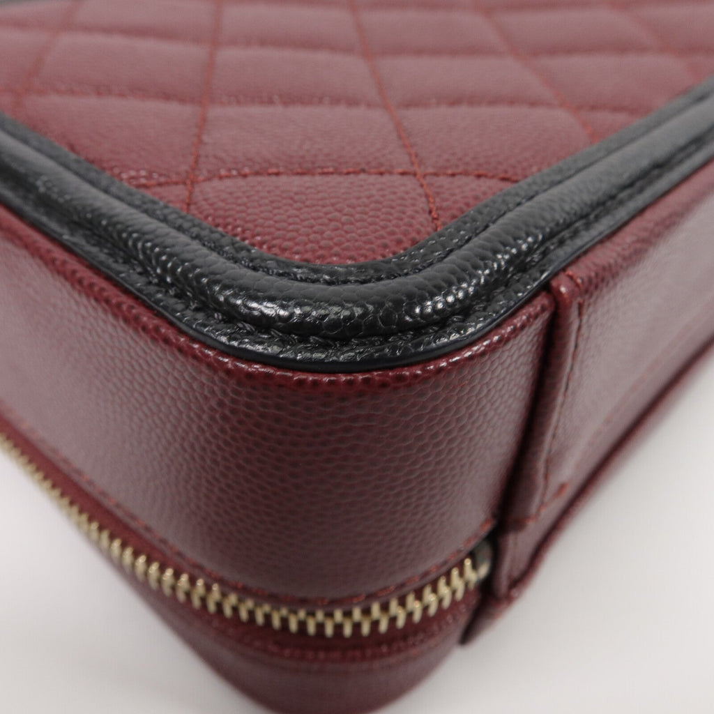 CHANEL Chanel Cc Ghw Vanity Case 2wayshoulder Bag Calfskin Leather Red image 14