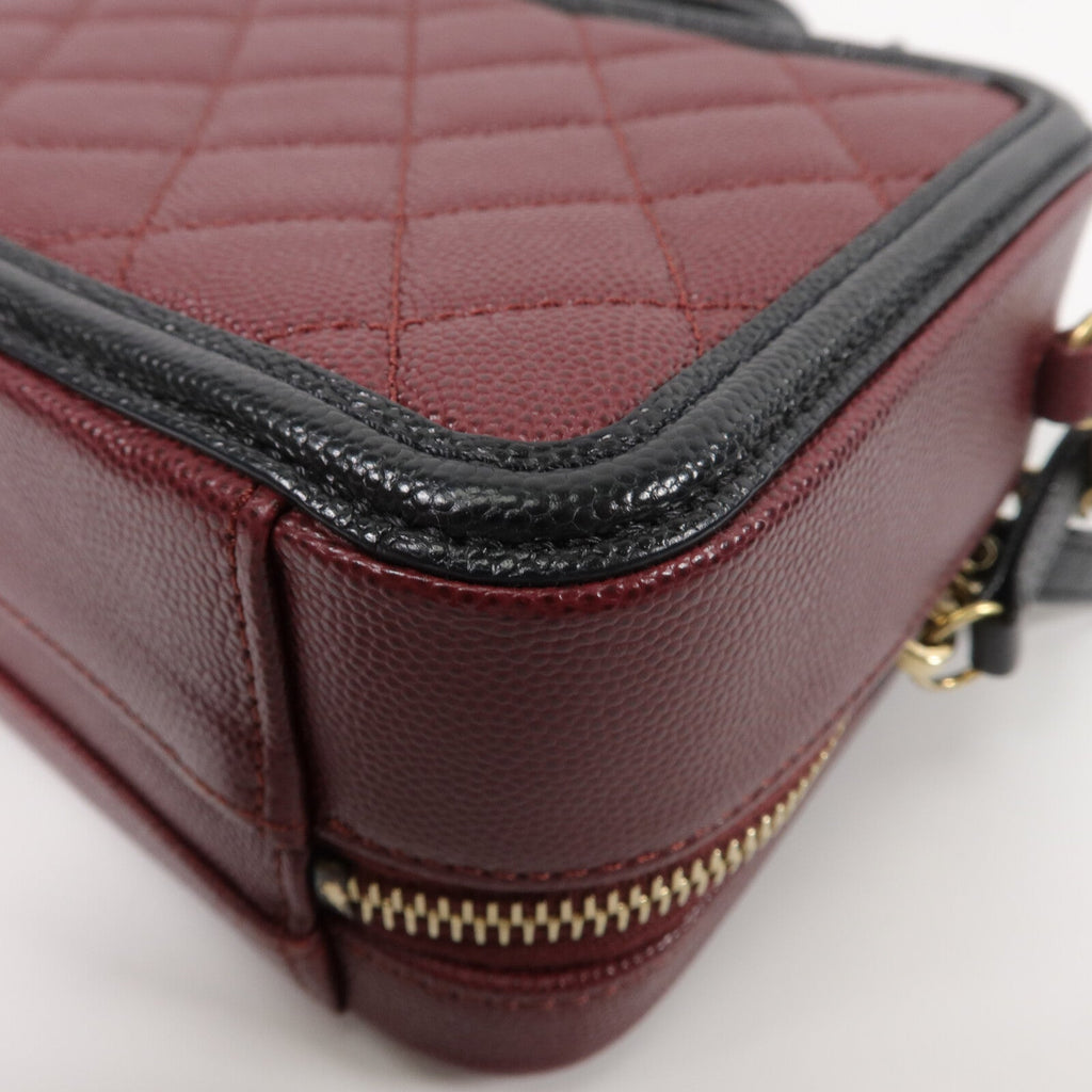 CHANEL Chanel Cc Ghw Vanity Case 2wayshoulder Bag Calfskin Leather Red image 15