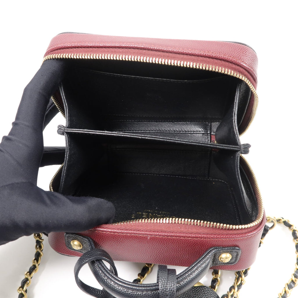 CHANEL Chanel Cc Ghw Vanity Case 2wayshoulder Bag Calfskin Leather Red image 5