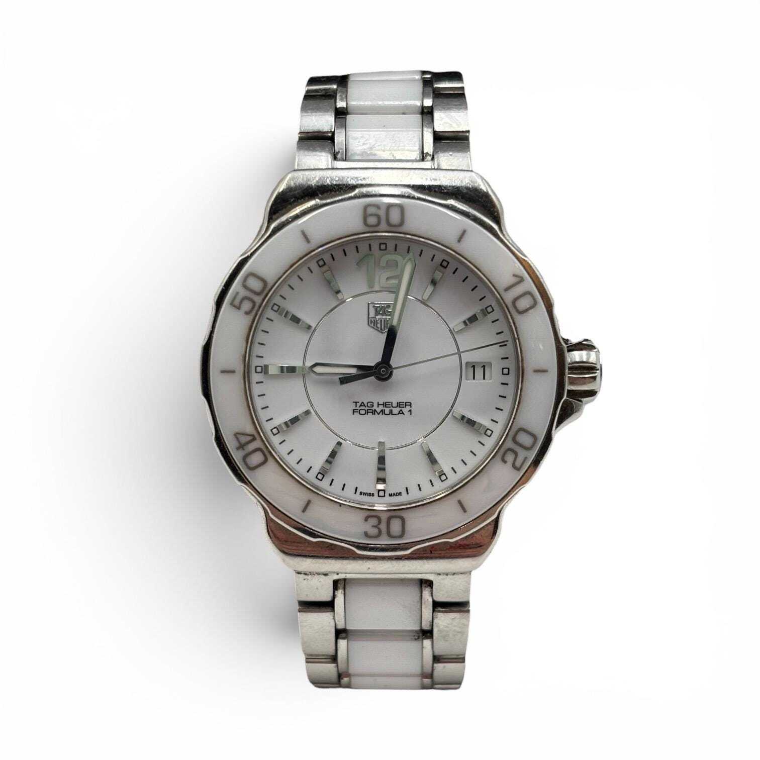 TAG Heuer Formula 1 Ladies White Ceramic Quartz Watch WAH1211 37mm