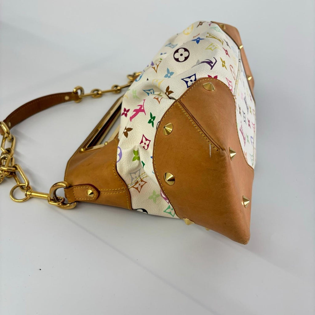 LOUIS VUITTON x TAKASHI MURAKAMI WHITE MULTICOLORE JUDY MM BAG