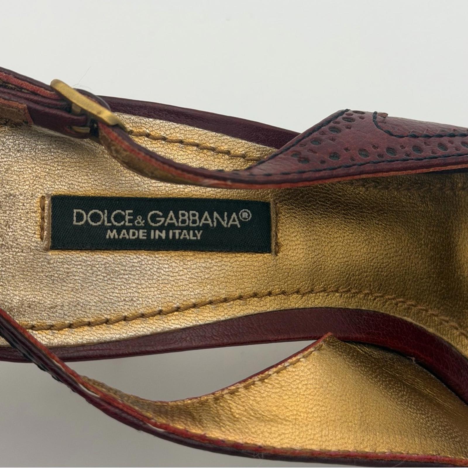 Dolce & Gabbana Burgundy Leather Slingback Heels – It 36