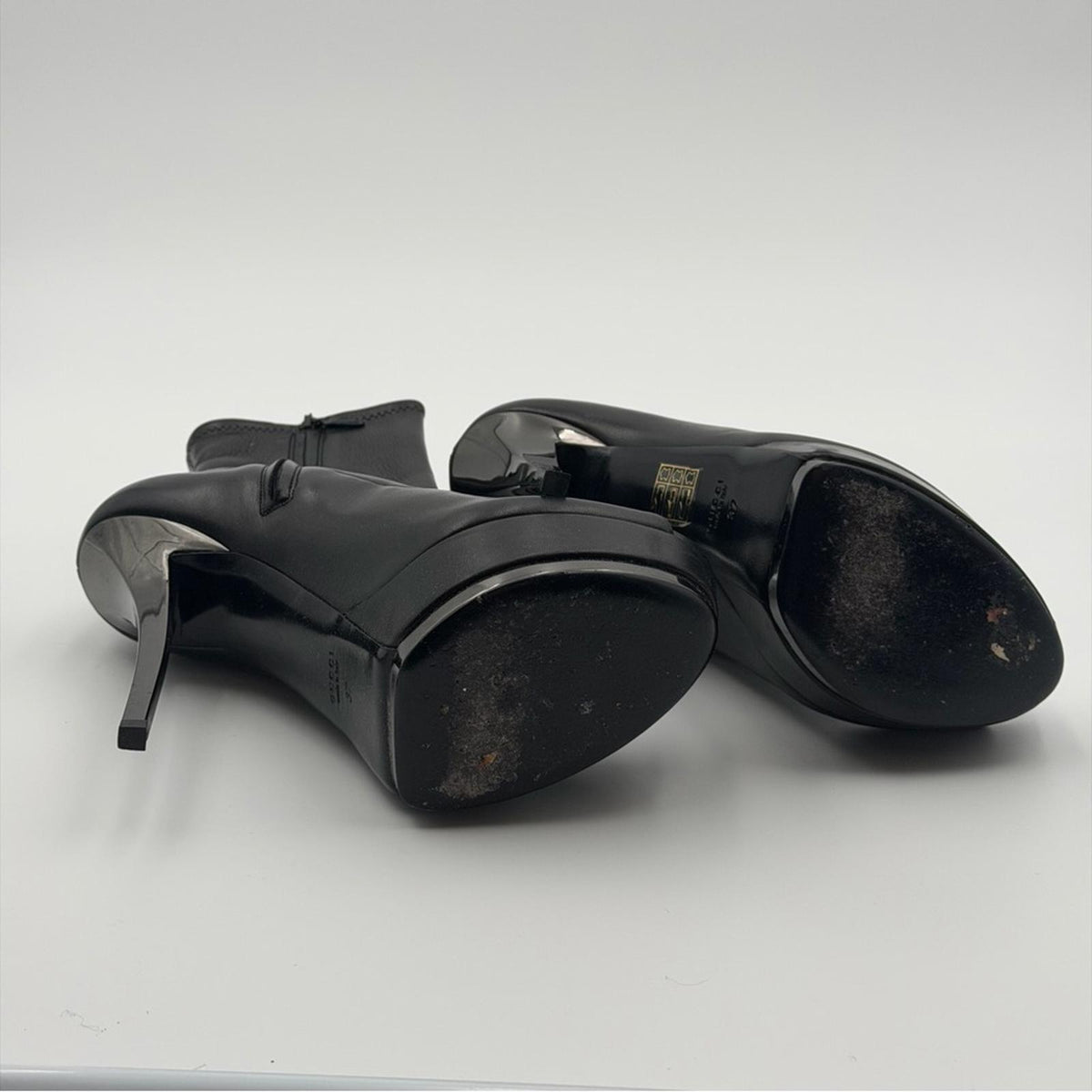 Gucci Black Peep Toe Platform Ankle Booties