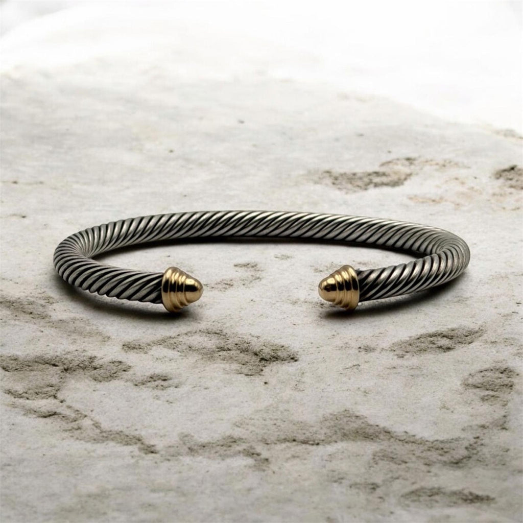 DAVID YURMAN CLASSIC CABLE BRACELET – STERLING SILVER & 14K GOLD