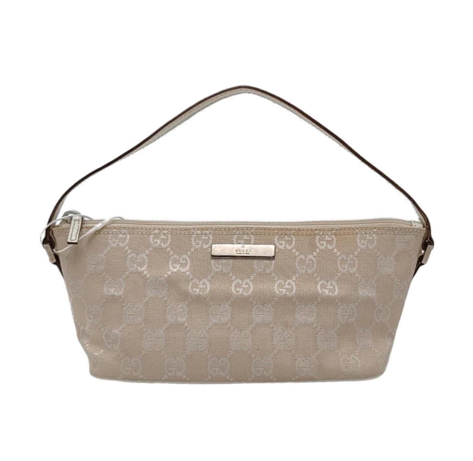 Gucci GG Canvas Boat Pochette Shoulder Bag — Beige
