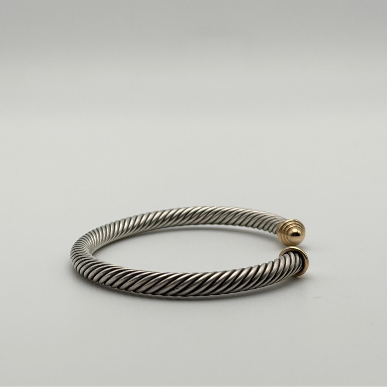 DAVID YURMAN CLASSIC CABLE BRACELET – STERLING SILVER & 14K GOLD