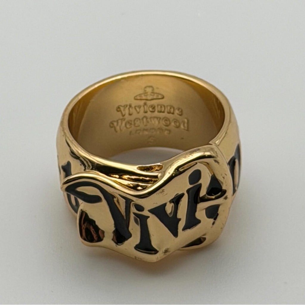 Vivienne Westwood Gold Band with Black Accents