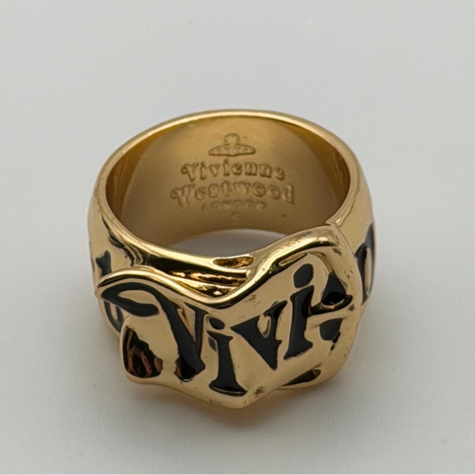 Vivienne Westwood Gold Band with Black Accents