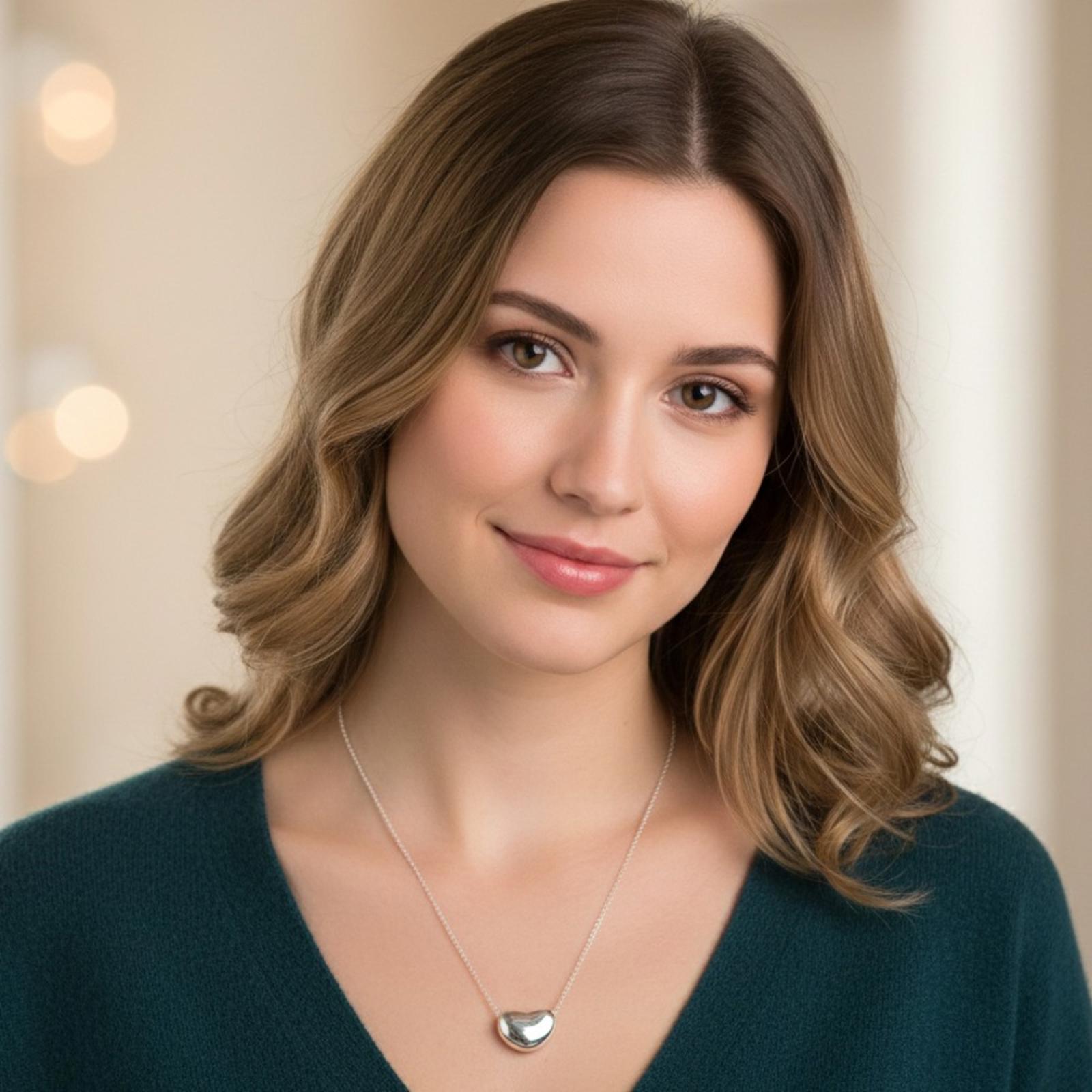 Tiffany & Co Elsa Peretti Bean Necklace Sterling Silver 925