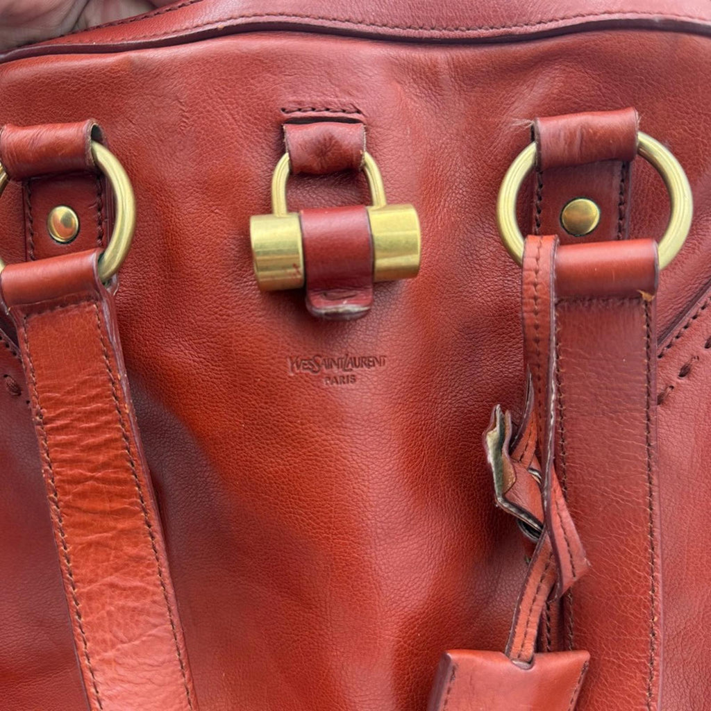 Yves Saint Laurent Muse Leather Shoulder Bag – Brick Red