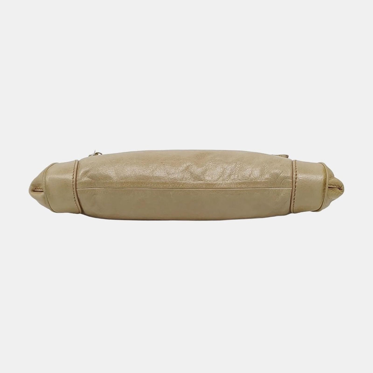 Miu Miu Beige Leather Clutch With Crystal Heart Charm