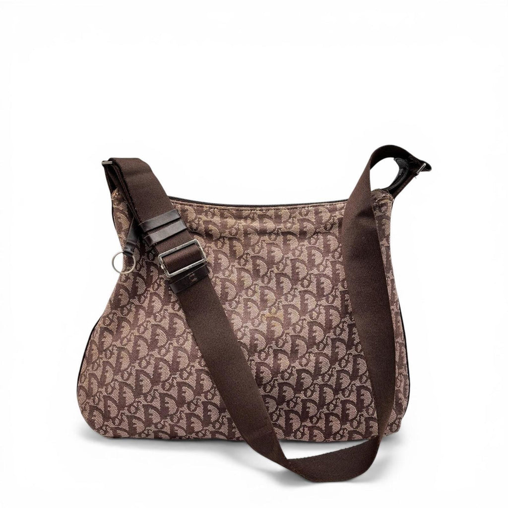 Christian Dior Trotter Canvas Crossbody Messenger Bag Brown Monogram
