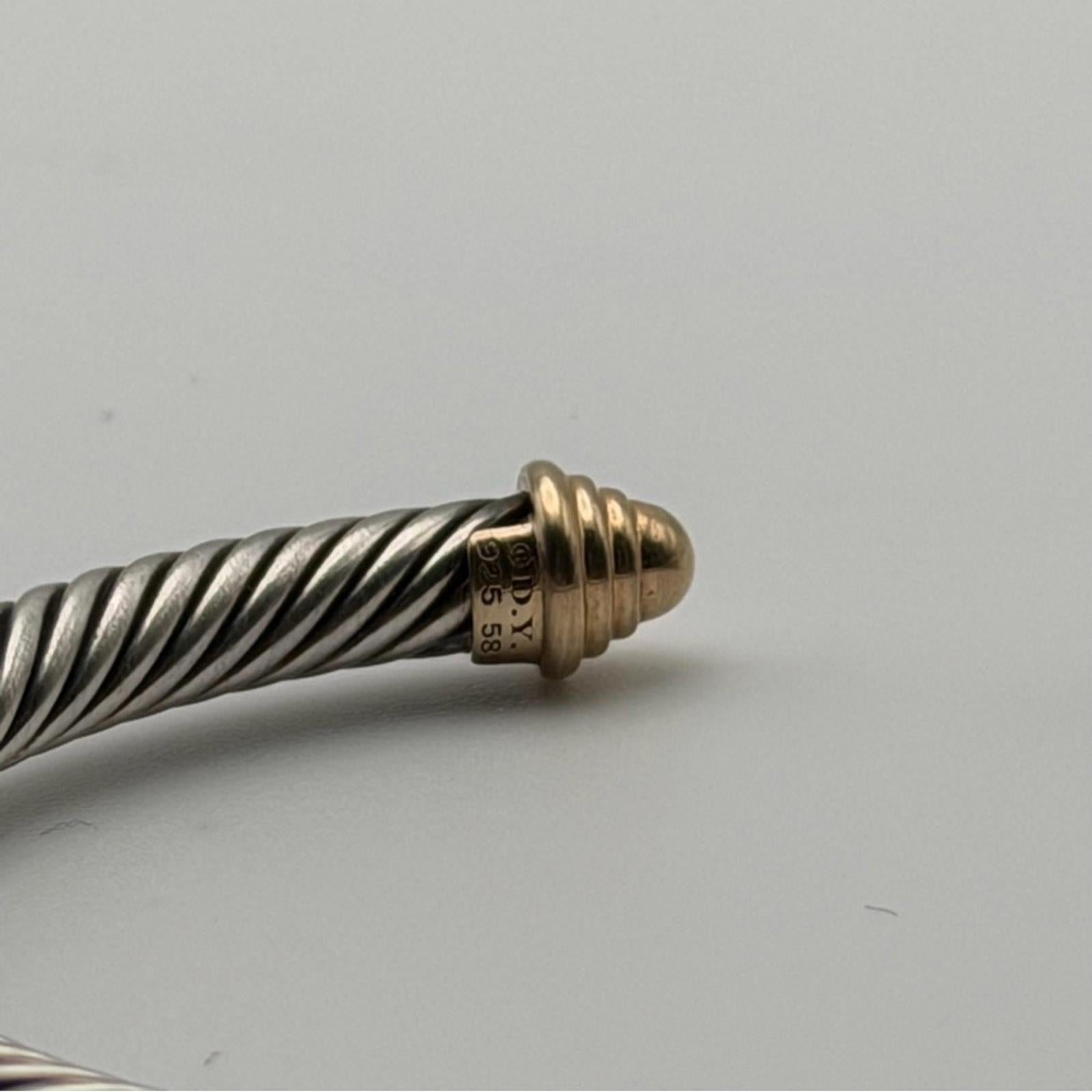 DAVID YURMAN CLASSIC CABLE BRACELET – STERLING SILVER & 14K GOLD