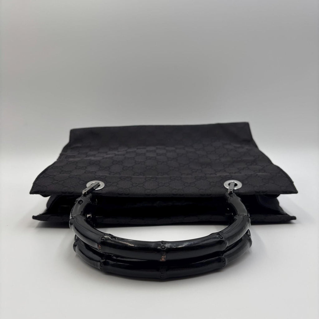 Gucci Bamboo GG Canvas Tote Bag Black